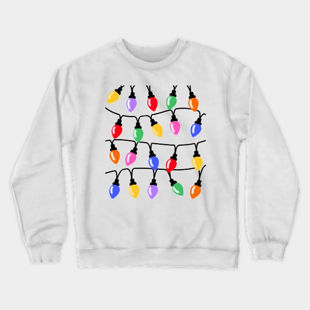 Christmas Fairy Lights Bulbs on Green Crewneck Sweatshirt by OneThreeSix